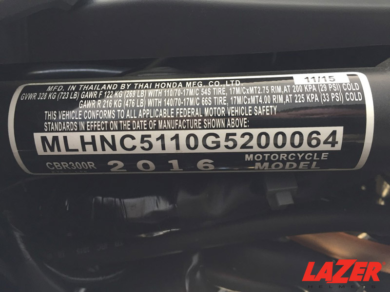 VIN Number Motorcycle