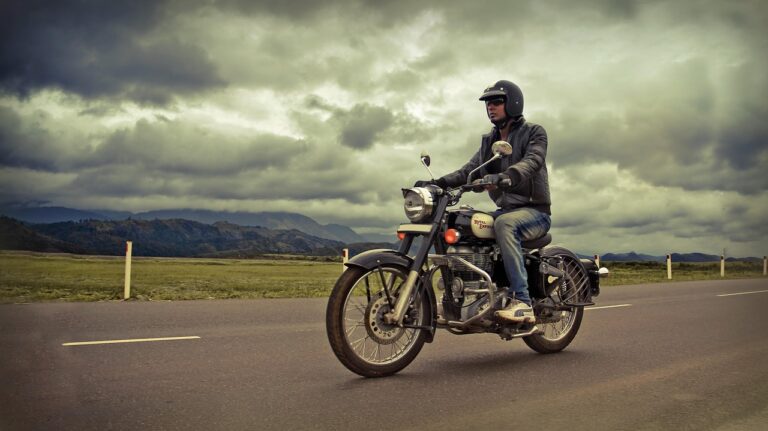 motorcycle rider with gear