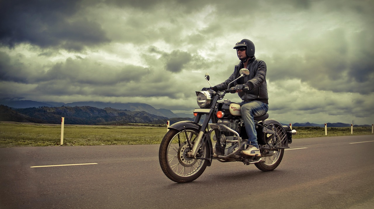 motorcycle rider with gear