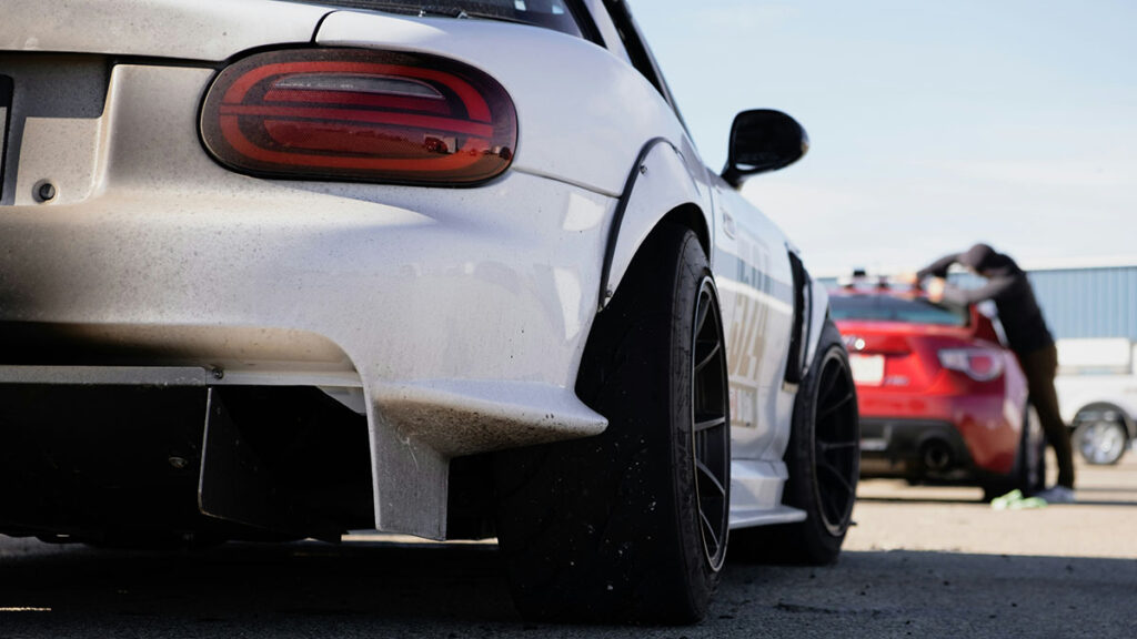 rear end of a white car